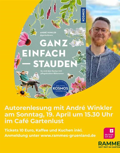 Autorenlesung mit André Winkler im Café Gartenlust am 19. April, 15:30 Uhr